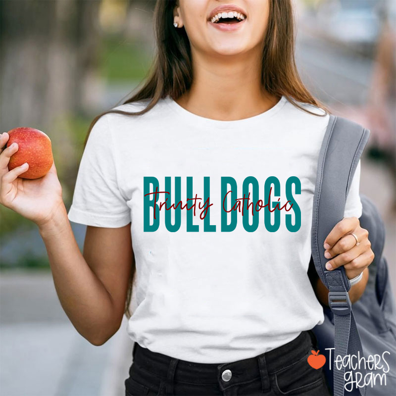 Personalized Mascot And School Name Simple Design School Spirit Teacher T-Shirt