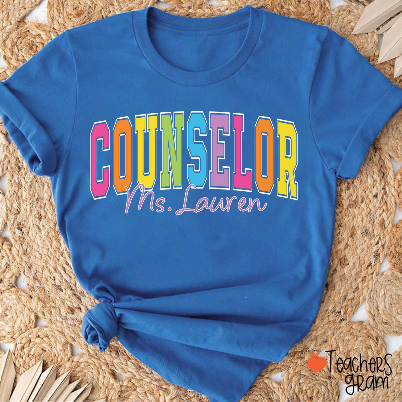 Personalized Name Grade Color Teacher T-Shirt