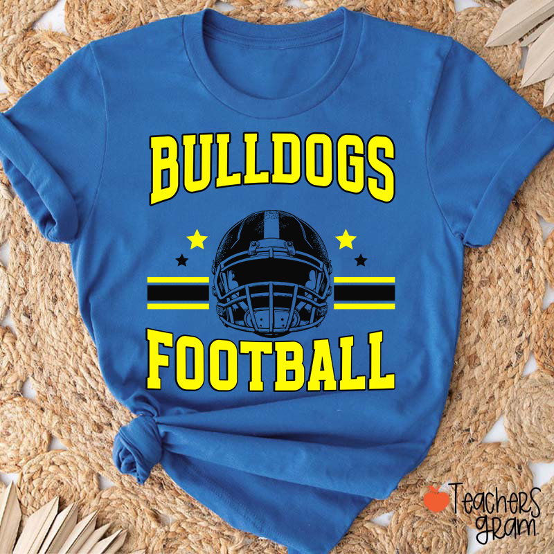 Personalized Mascot Football School Spirit Teacher T-Shirt