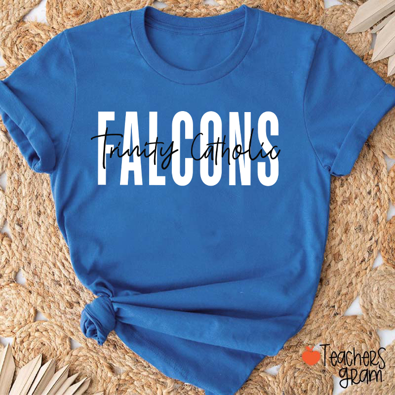 Personalized Mascot And School Name Simple Design School Spirit Teacher T-Shirt