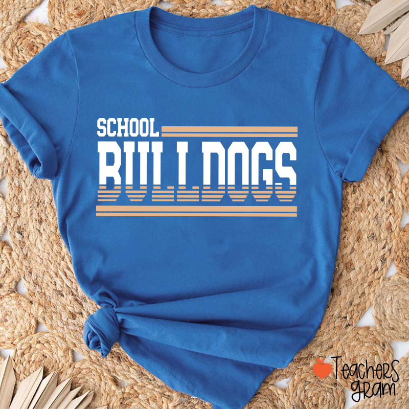 Personalized Mascot Contrasting Lines School Spirit Teacher T-Shirt    