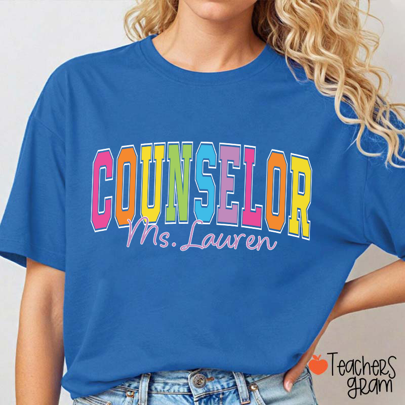 Personalized Name Grade Color Teacher T-Shirt