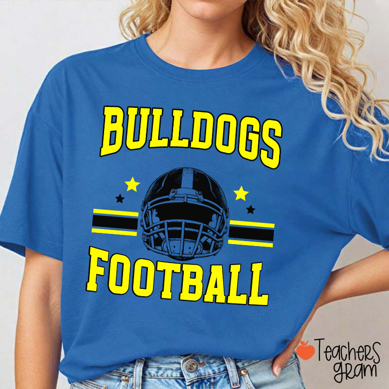Personalized Mascot Football School Spirit Teacher T-Shirt