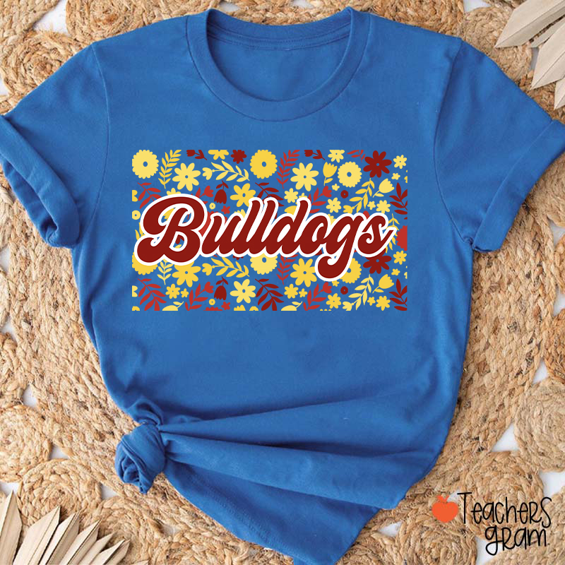 Personalized Mascot Flowers And Plants School Spirit Teacher T-Shirt