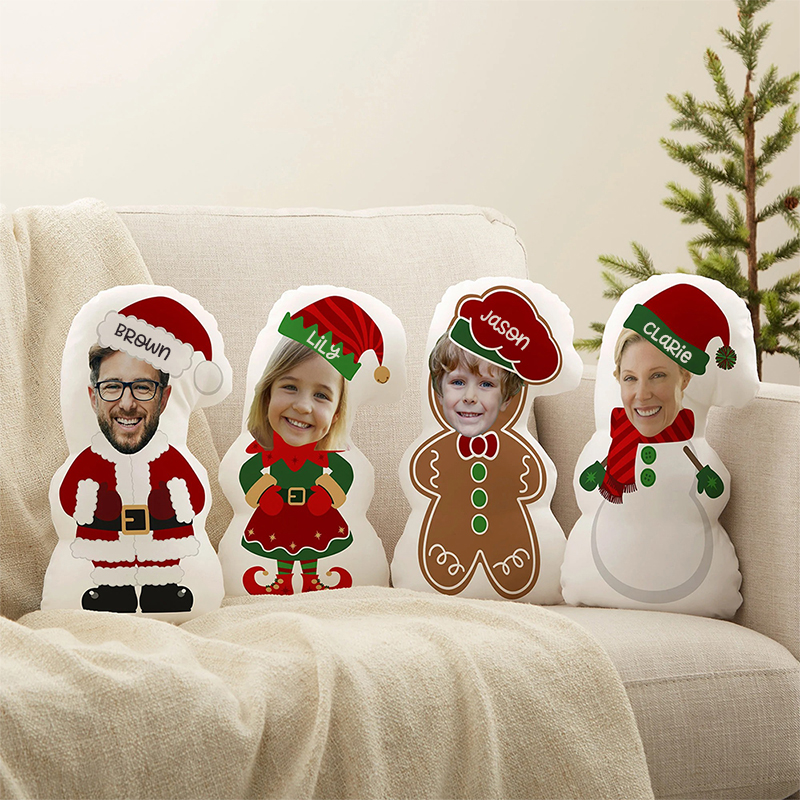 Personalized Photo Christmas Character Teacher Cushion