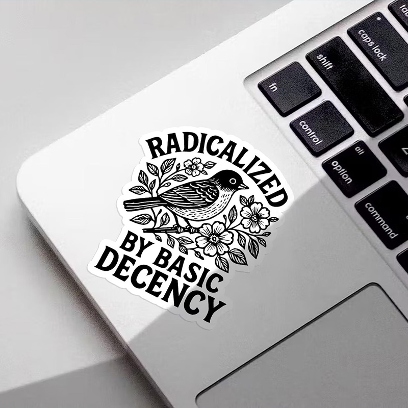 Radicalized by Basic Decency  Liberal Teacher Stickers