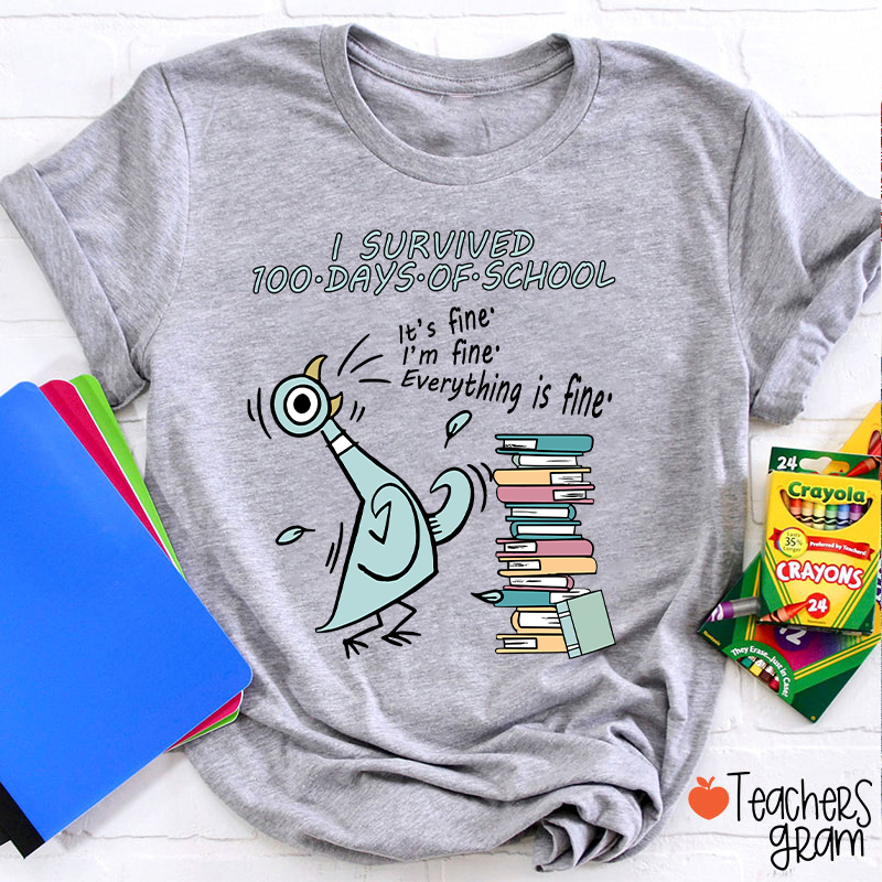 I Survived 100 Days Of School Teacher T-Shirt