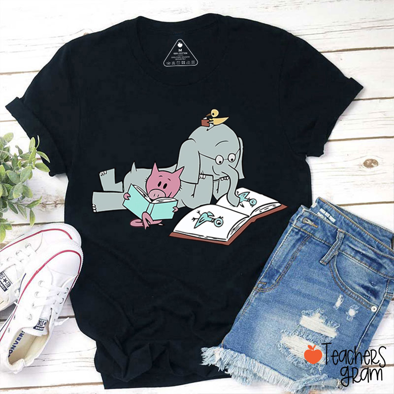 The Elephant And The Little Pig Read Together Teacher T-Shirt