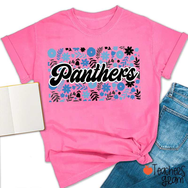 Personalized Mascot Flowers And Plants School Spirit Teacher T-Shirt