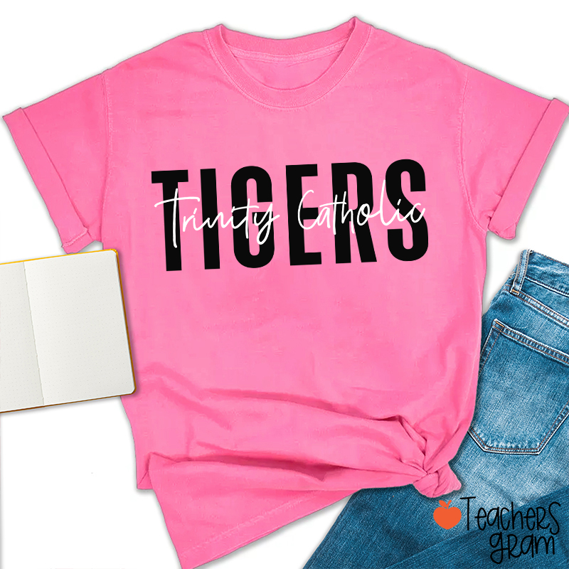 Personalized Mascot And School Name Simple Design School Spirit Teacher T-Shirt