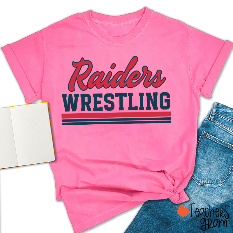 Personalized Mascot And School Name Contrasting Lines Teacher T-Shirt