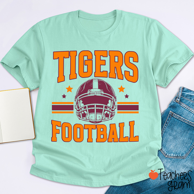 Personalized Mascot Football School Spirit Teacher T-Shirt