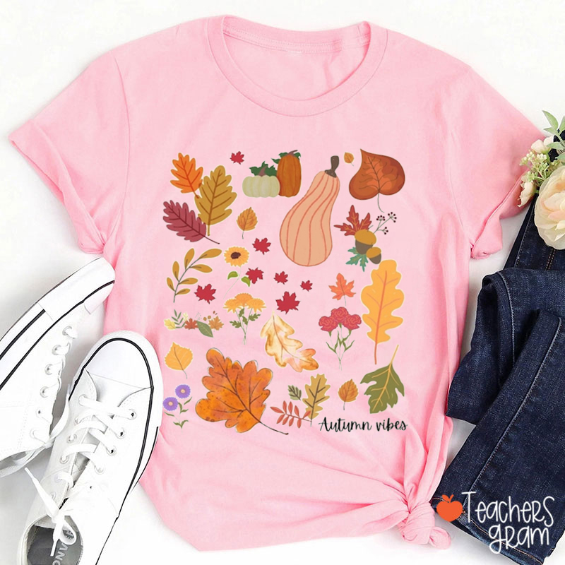 Autumn Vibes Teacher T-Shirt