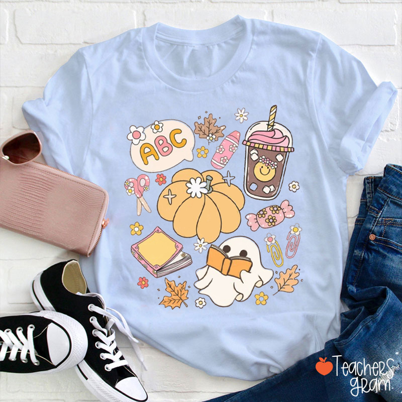 ABC Cute Ghost Teacher T-Shirt
