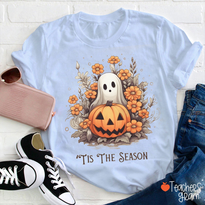 Tis the Pumpkin And Ghost Vides Teacher T-Shirt