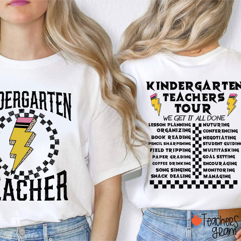 Personalized Grade Teachers Tour Teacher Two Sided T-Shirt