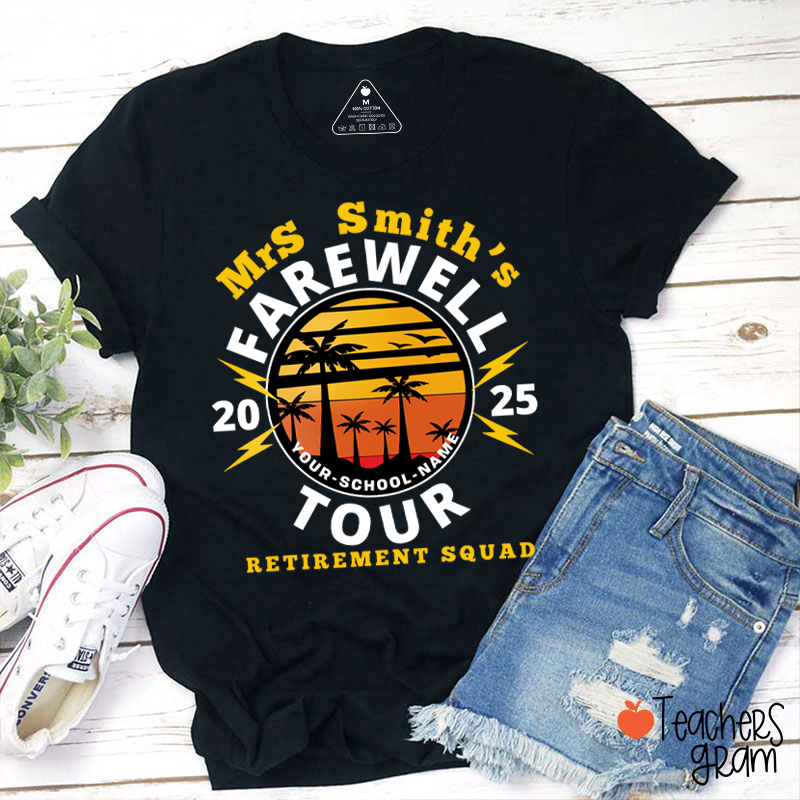 Personalized Teacher's Farewell Tour Retirement Squad Teacher T-Shirt