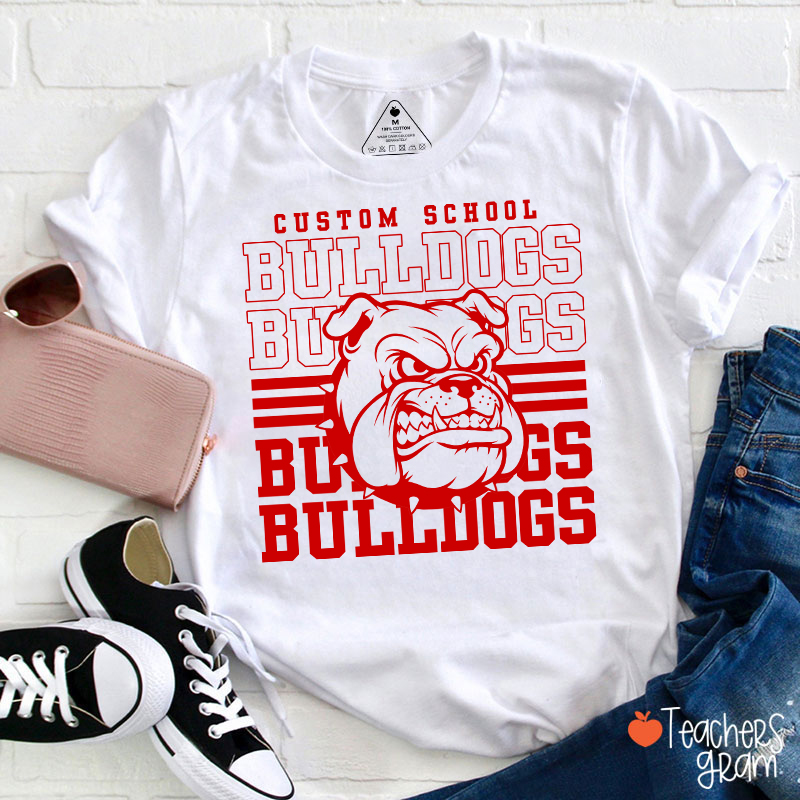 Personalized Mascot And School Name Spirit Teacher T-Shirt
