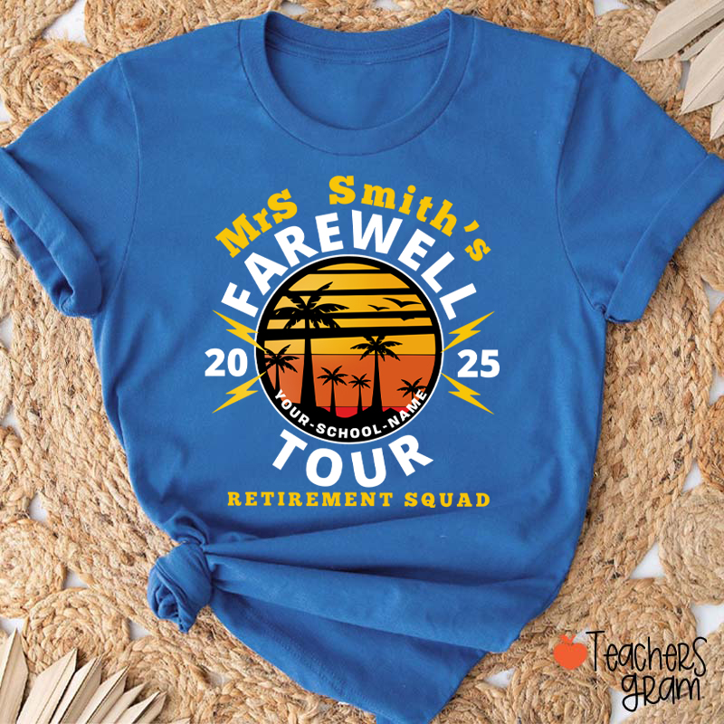 Personalized Teacher's Farewell Tour Retirement Squad Teacher T-Shirt