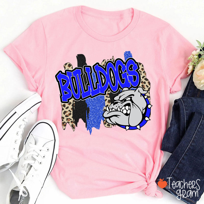 Personalized Mascot Leopard Stripes Teacher T-Shirt