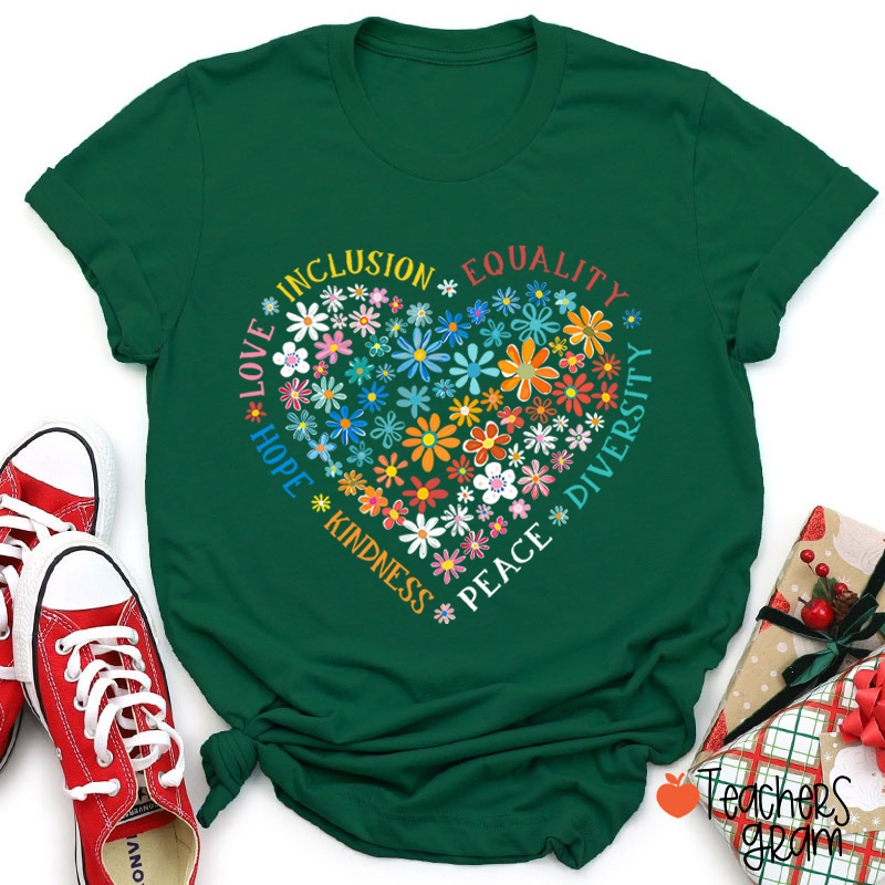 Love Inclusion Equality Teacher T-Shirt