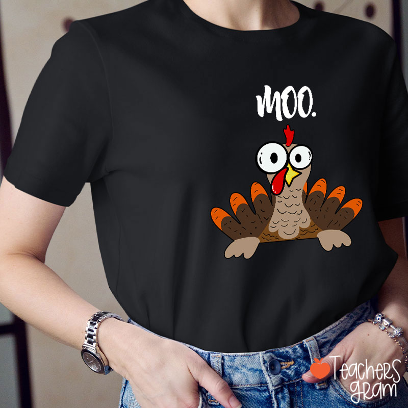 Rooster Crows Thanksgiving Teacher T-Shirt