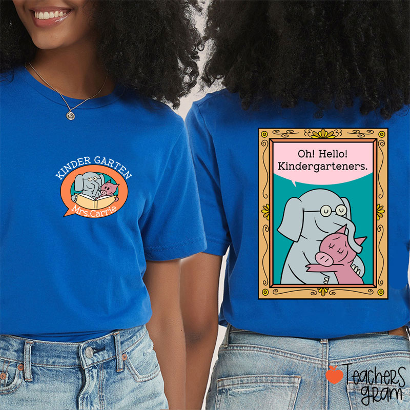 Personalized Oh Hello My Little Friends Teacher Two Sided T-Shirt