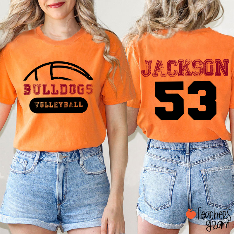 Personalized Mascot And Sport Game Day Teacher Two Sided T-Shirt