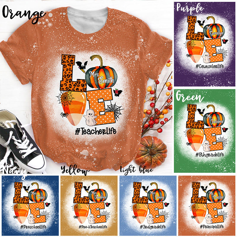 Personalized Love My Class Halloween Teacher Printed T-Shirt