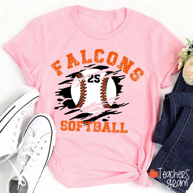 Personalized Mascot Sport And Number Game Day Teacher T-Shirt