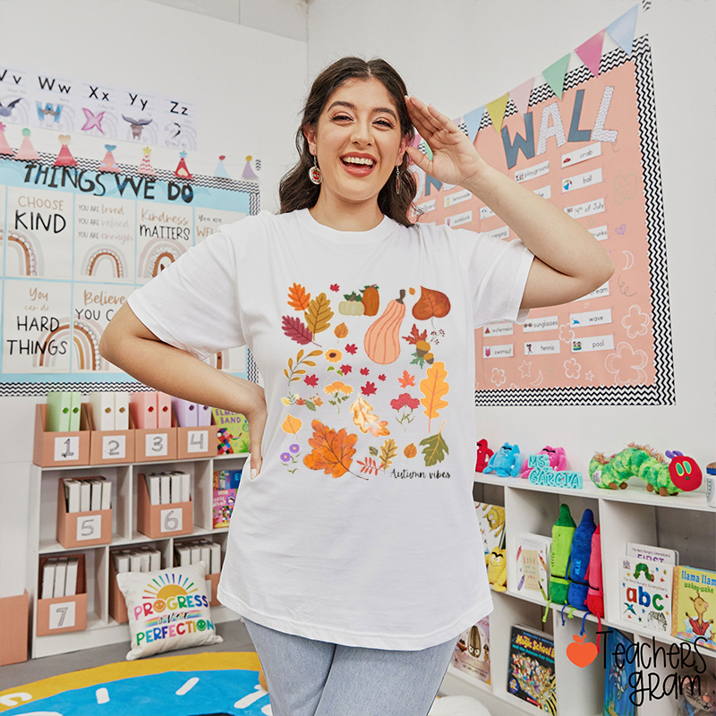 Autumn Vibes Teacher T-Shirt