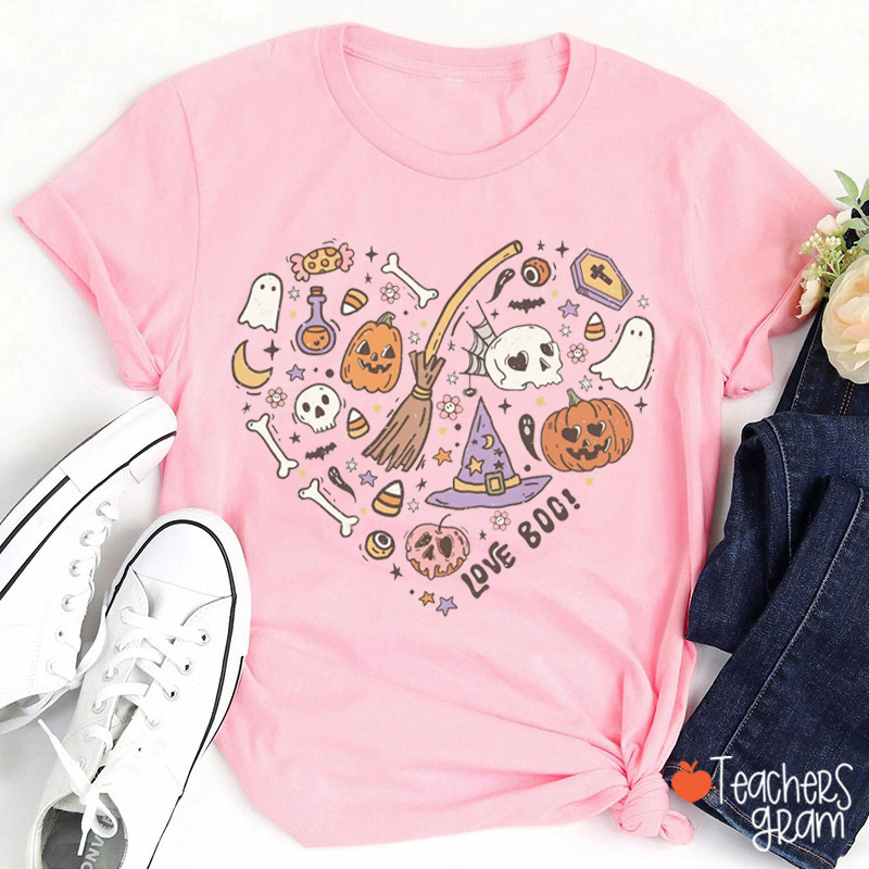 Love Boo Cute Halloween Teacher T-Shirt