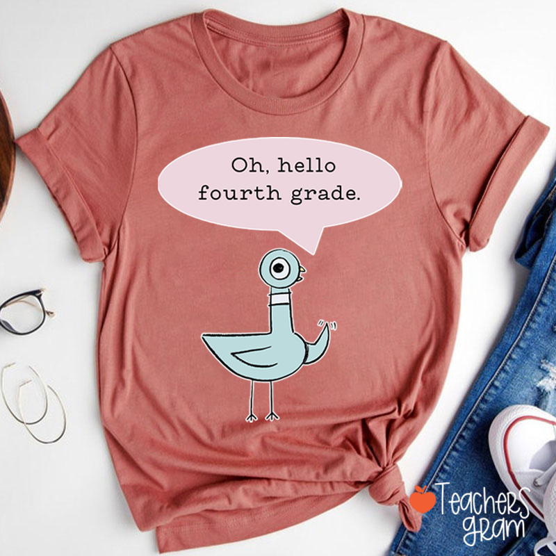 Personalized Grade Hello First Day Teacher Teacher T-Shirt