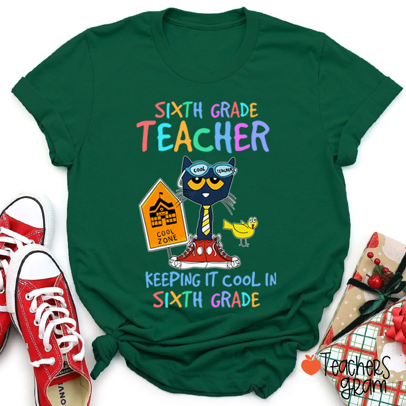 Personalized Grade Keeping It Cool Teacher T-Shirt