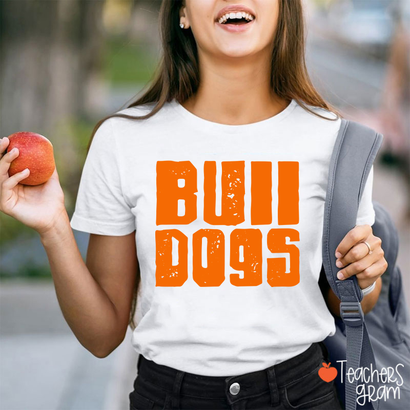 Personalized Distressed Bold Mascot Text Teacher T‑Shirt