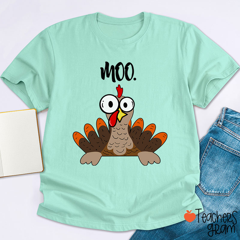 Rooster Crows Thanksgiving Teacher T-Shirt