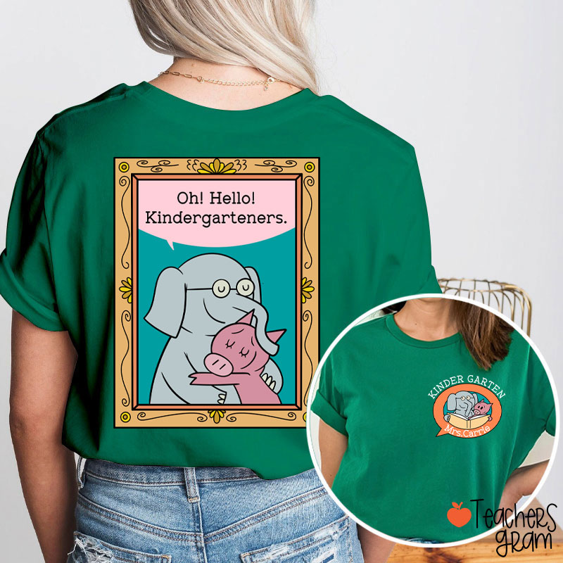 Personalized Oh Hello My Little Friends Teacher Two Sided T-Shirt