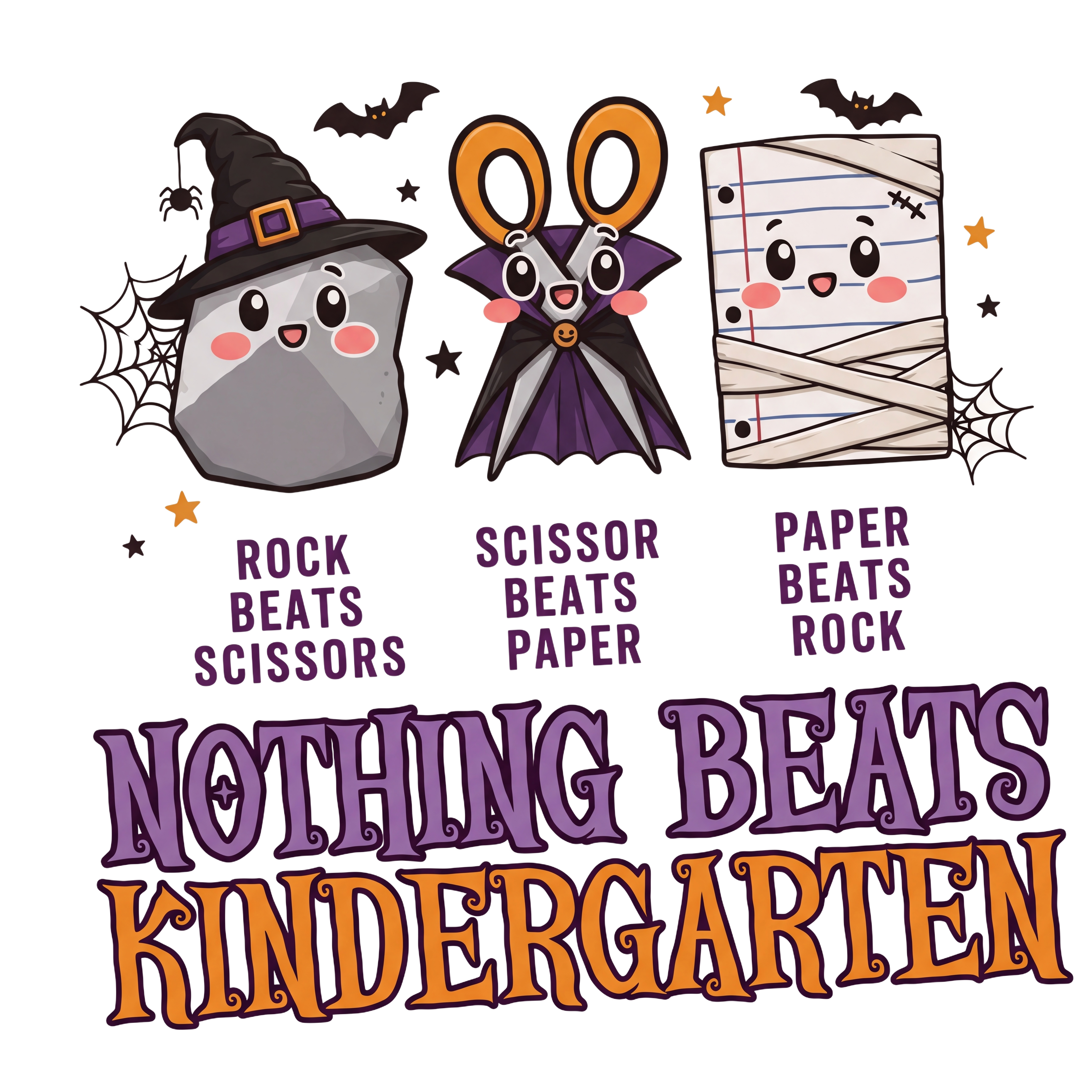 Personalized Spooky School Rock Paper Scissors Teacher T-Shirt