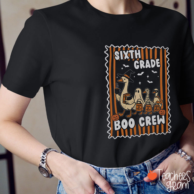 Personalized Halloween Boo Crew Teacher T-Shirt