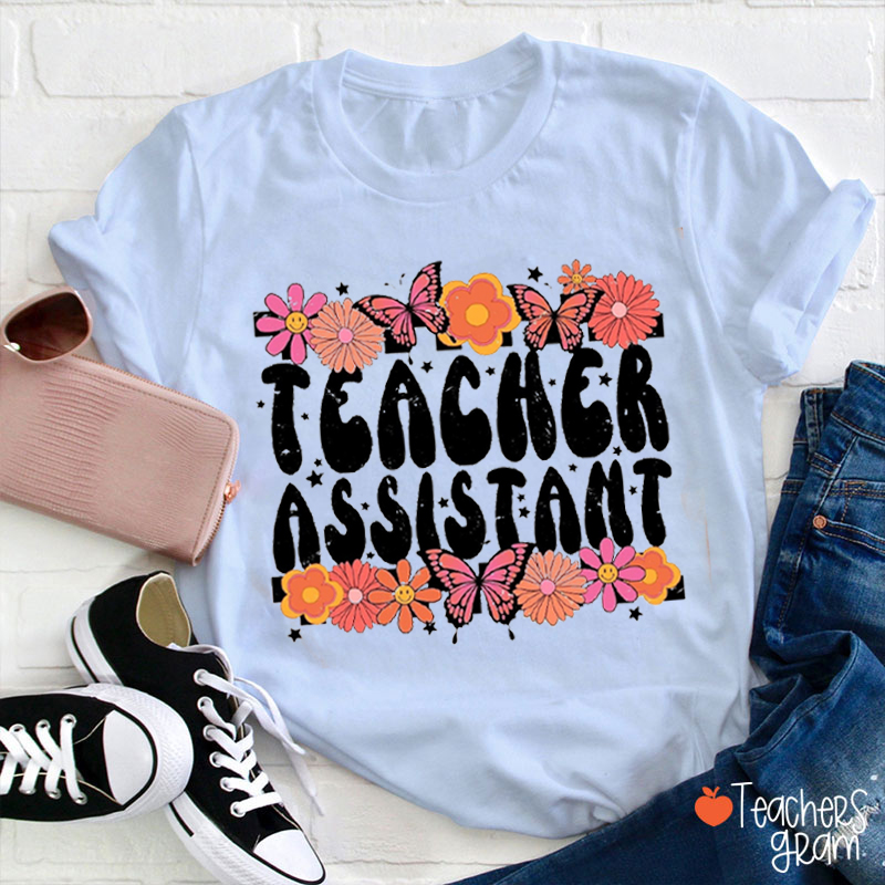 Personalized Position Flower Teacher T-Shirt