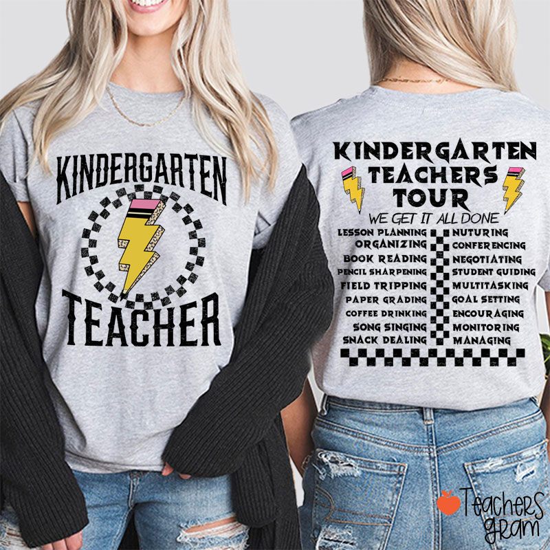 Personalized Grade Teachers Tour Teacher Two Sided T-Shirt