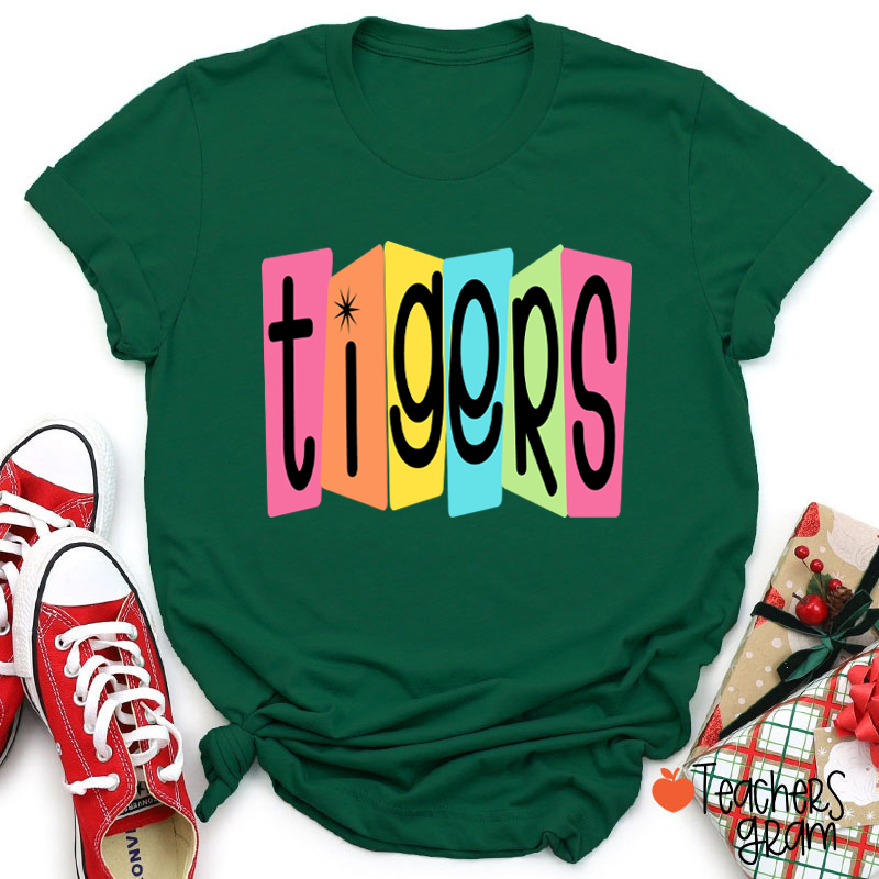 Personalized Mascot Or Grade Retro Colorful Billboard Teacher T-Shirt