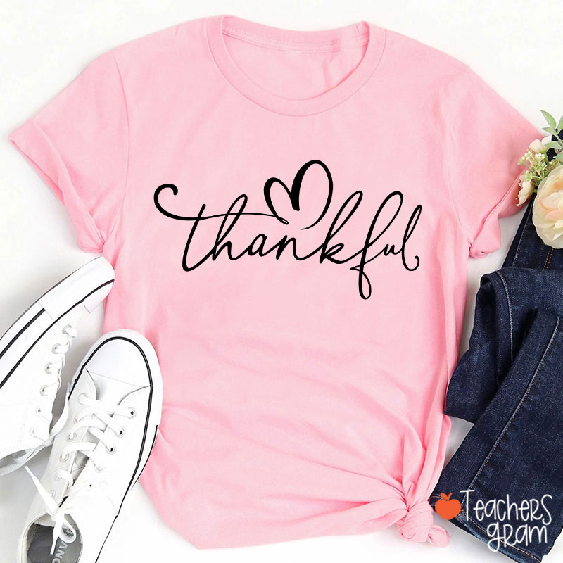 Thanksgiving Fall Thankful Teacher T-Shirt
