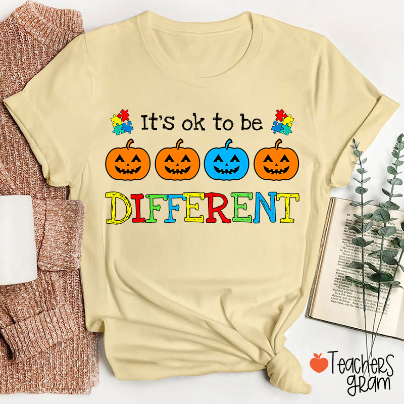 It's Ok To Be Different Pumpkin Teacher T-Shirt