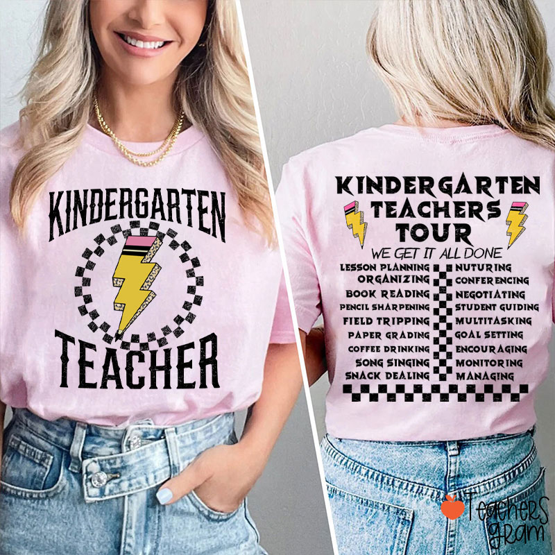 Personalized Grade Teachers Tour Teacher Two Sided T-Shirt