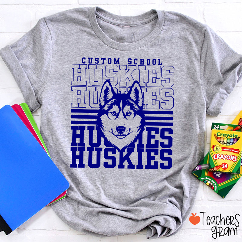 Personalized Mascot And School Name Spirit Teacher T-Shirt