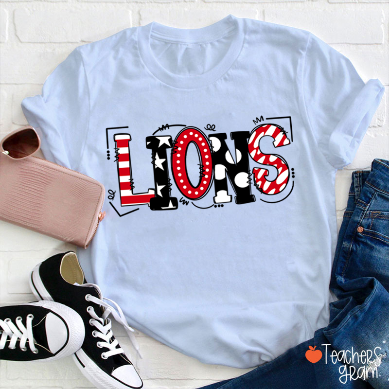 Personalized Mascot Cute Fonts Game Day Teacher T-Shirt