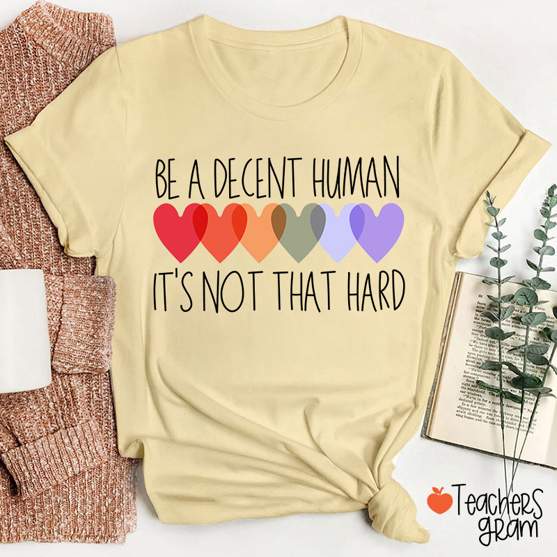 Be A Decent Human It's Not That Hard Teacher T-Shirt