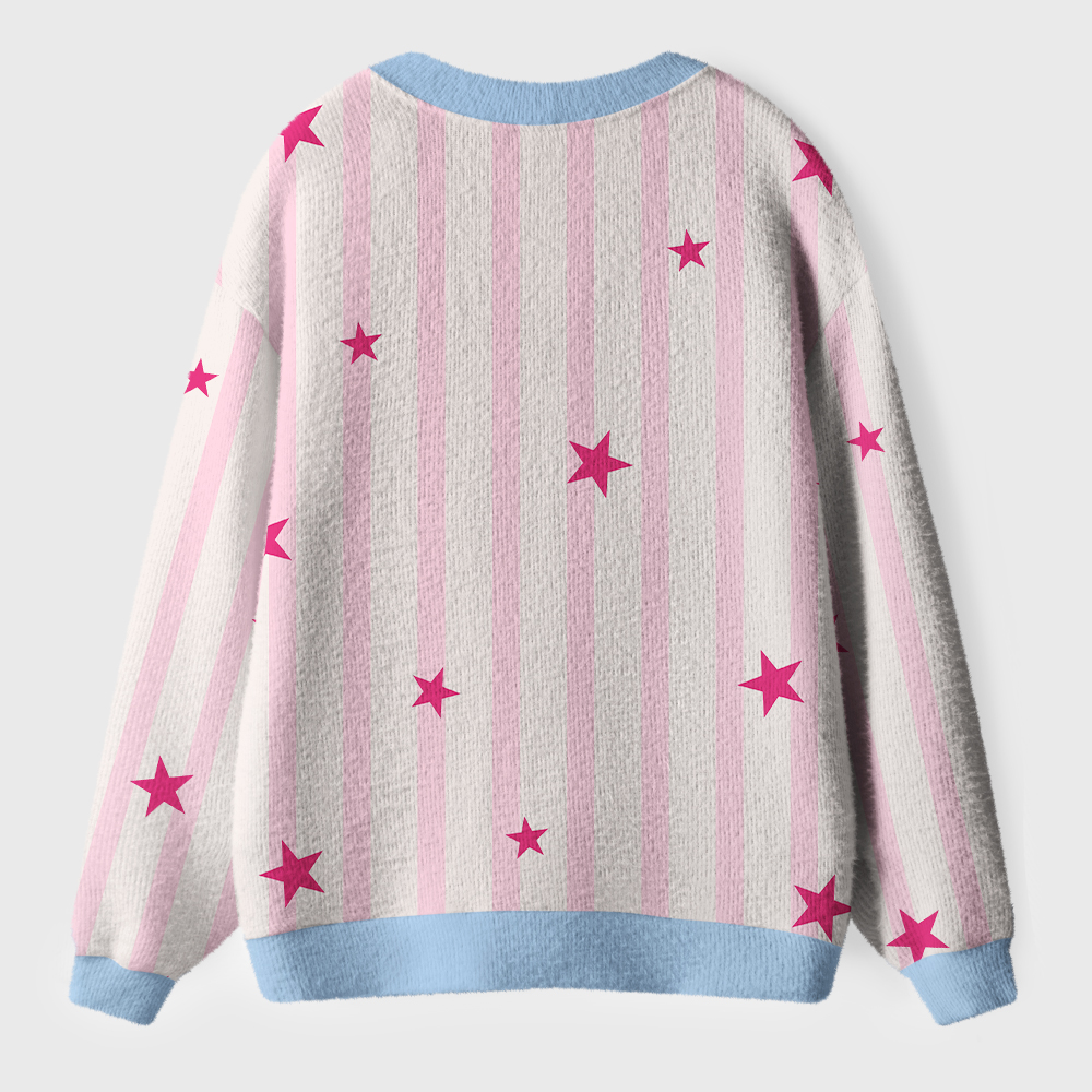 Personalized Name And Grade Preppy Stripes Pencil Apple Teacher Ugly Cardigan Sweaters