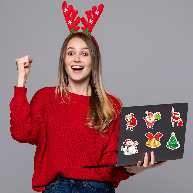 Waterproof Christmas 100 PCS Teacher Stickers Pack